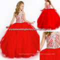 2014 Pailletten wulstig ruffled Rock rotes Ballkleid lange Mädchen Festzug Kleider CWFaf5766